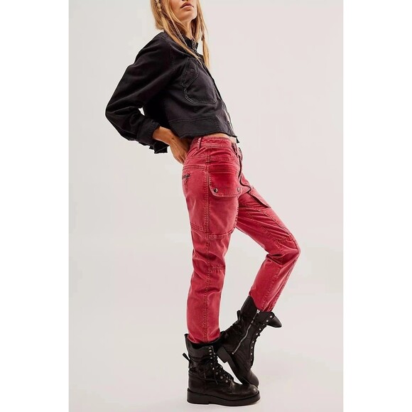 Free People We The Free Hot In It Moto pants Utility Classic Straight XS0 285601 - Picture 2 of 8